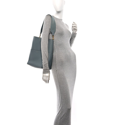 Celine Soft Grained Calfskin Sangle Bucket Bag Storm 2 of 11