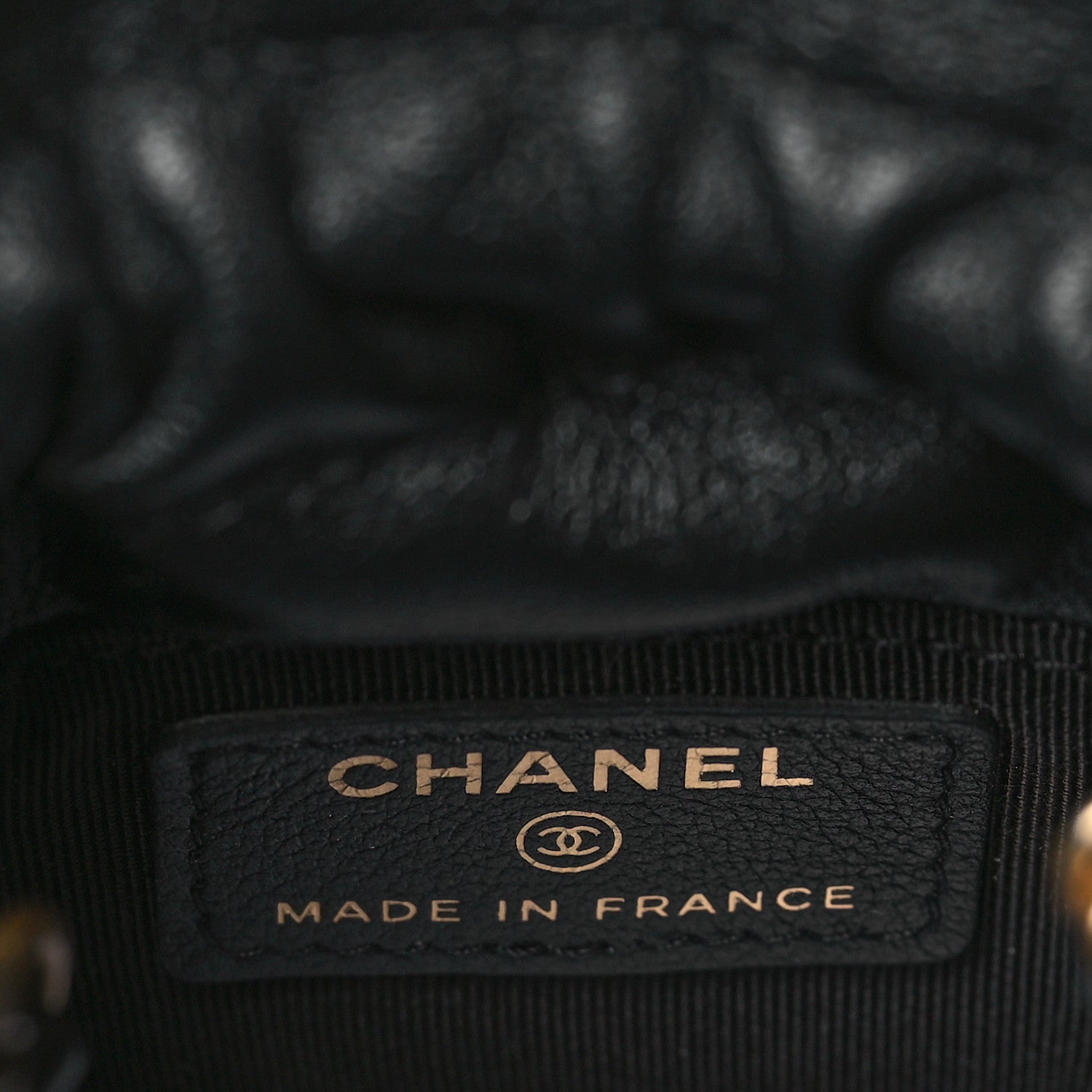 Chanel Calfskin Quilted Mini Drawstring Bucket Bag Black 6 of 11