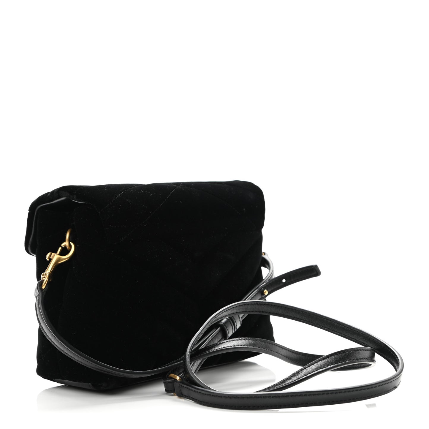 Velvet Y Quilted Monogram Toy Loulou Chain Satchel French Black
