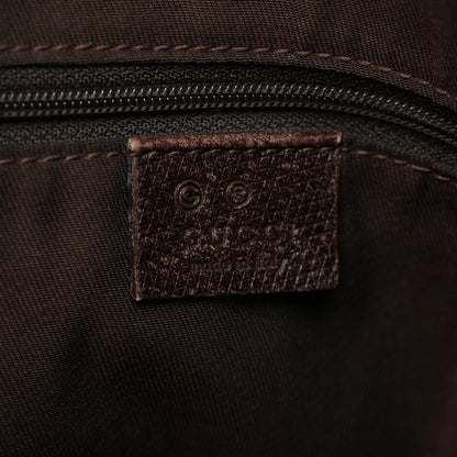 Gucci Denim Monogram Medium Jolicoeur Tote Dark Brown 6 of 12