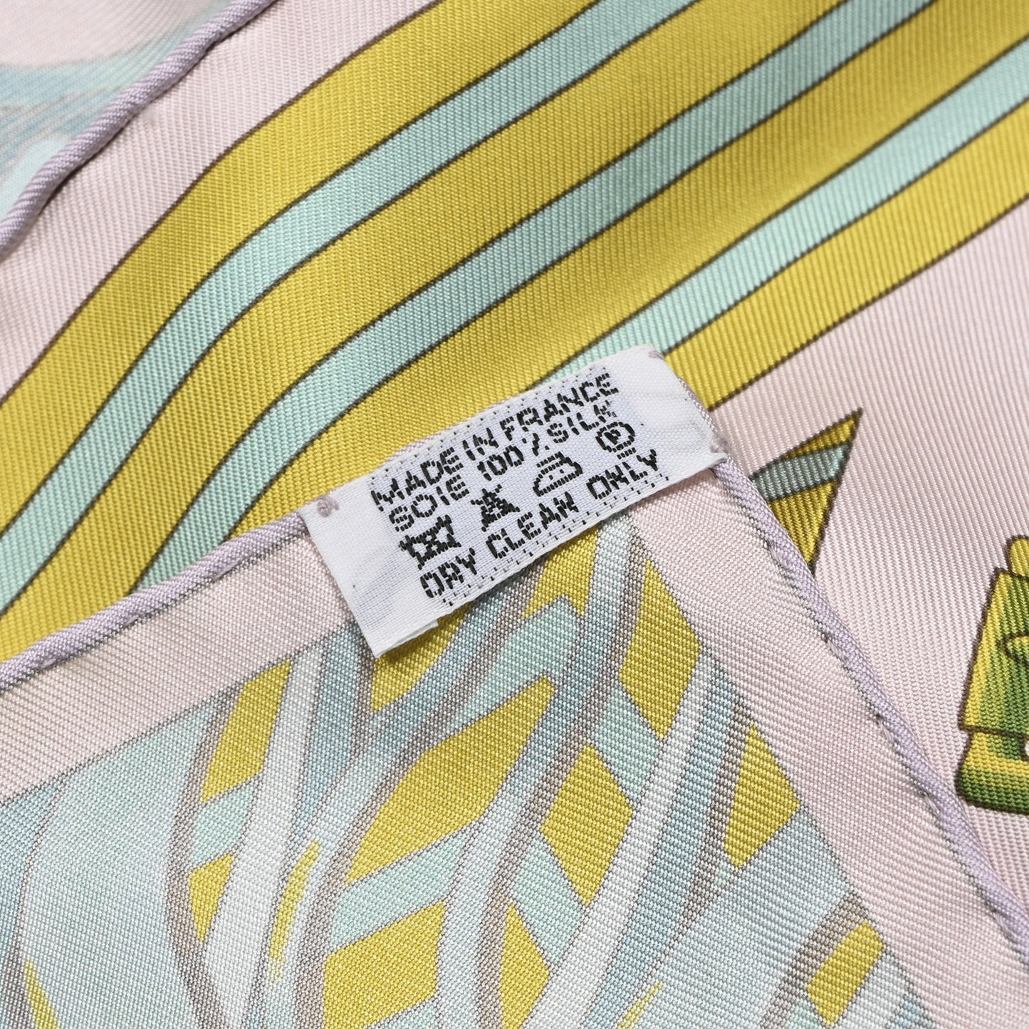 Silk Les Sangles de Phoebus Scarf 90 Rose Pale Aqua Arnica