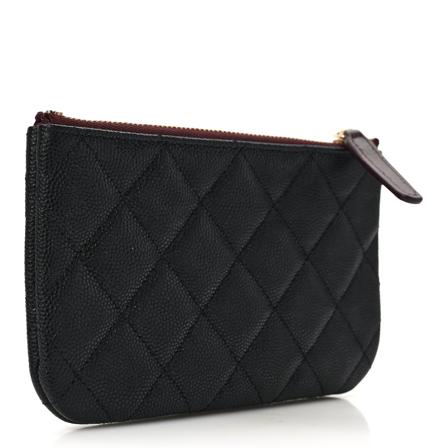 Caviar Quilted Small Cosmetic Case Black