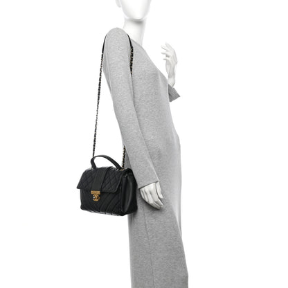 Chanel Calfskin Quilted Chevron In The City Bag Black 2 of 11