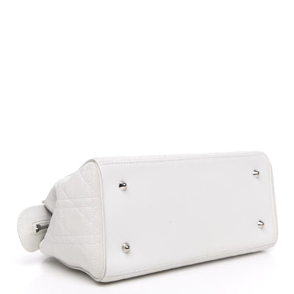 Christian Dior Lambskin Cannage Soft Lady Dior Satchel White 4 of 16