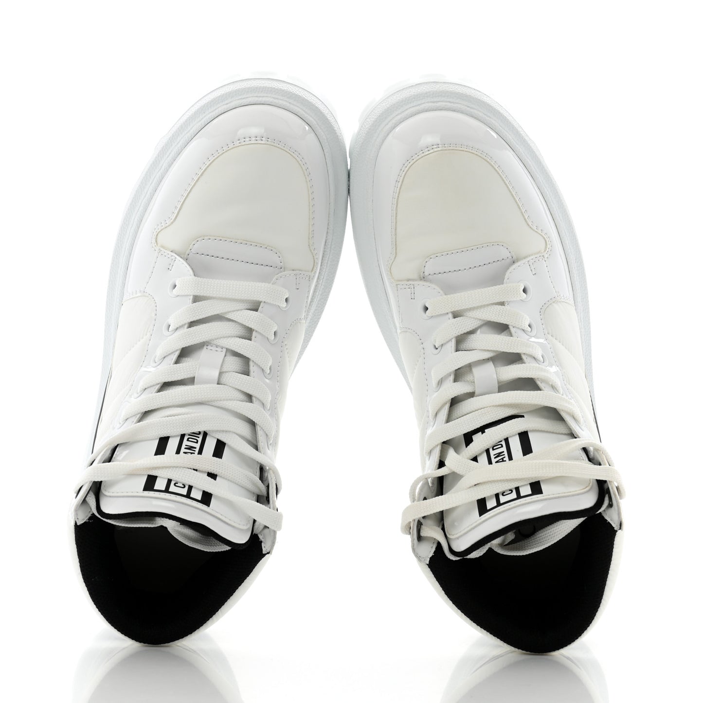 Nylon Fabric Womens D-Player High Top Sneakers 36 White Black