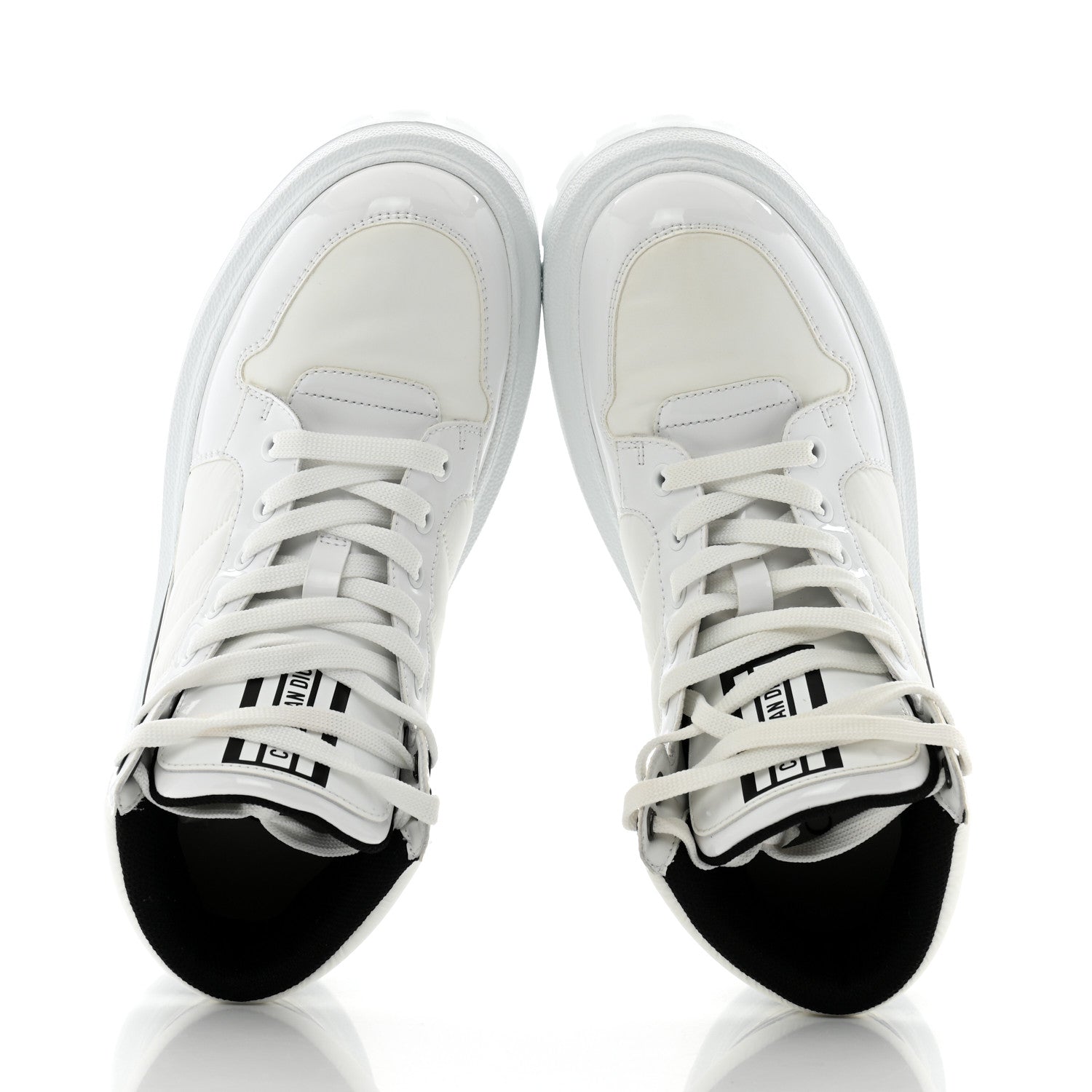 Christian Dior Nylon Fabric Womens D-Player High Top Sneakers 36 White Black 2 of 12
