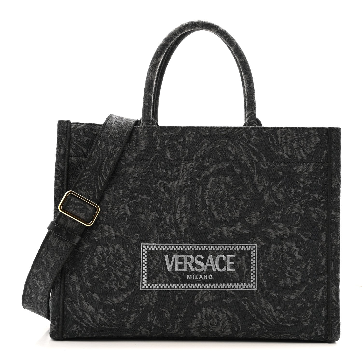 Versace Jacquard Barocco Medium Athena Tote Black 1 of 13