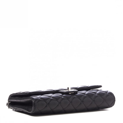 Chanel Lambskin Quilted Clutch With Chain Flap Black 3 of 9