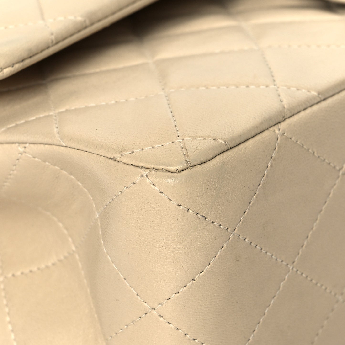 Lambskin Quilted Small Double Flap Beige