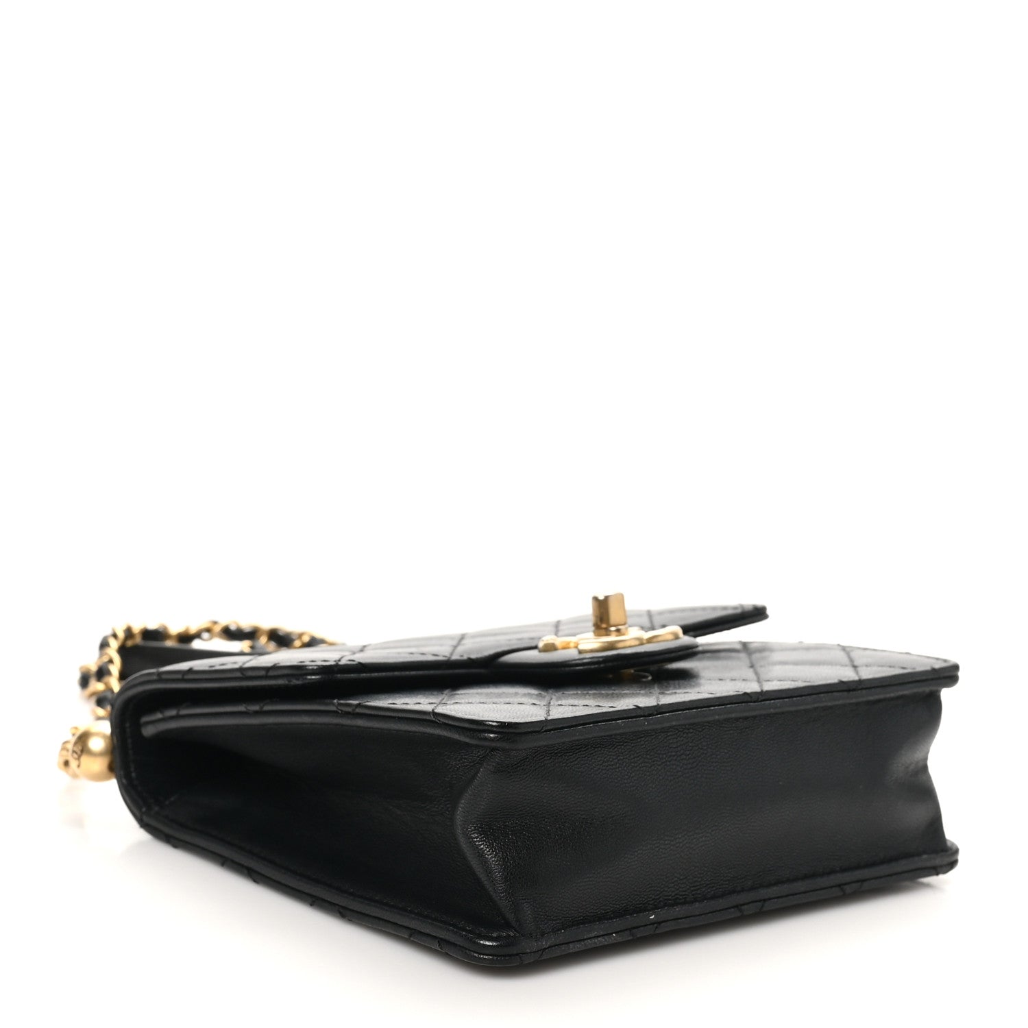 Chanel Goatskin Quilted Chic Pearls Flap Black 4 of 10