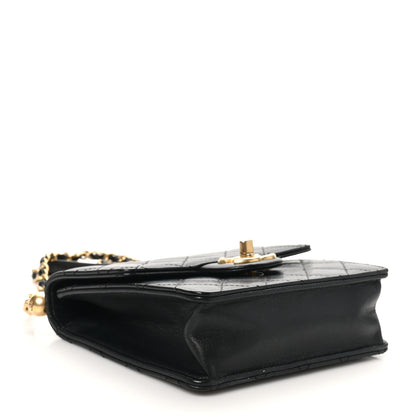 Chanel Goatskin Quilted Chic Pearls Flap Black 4 of 10