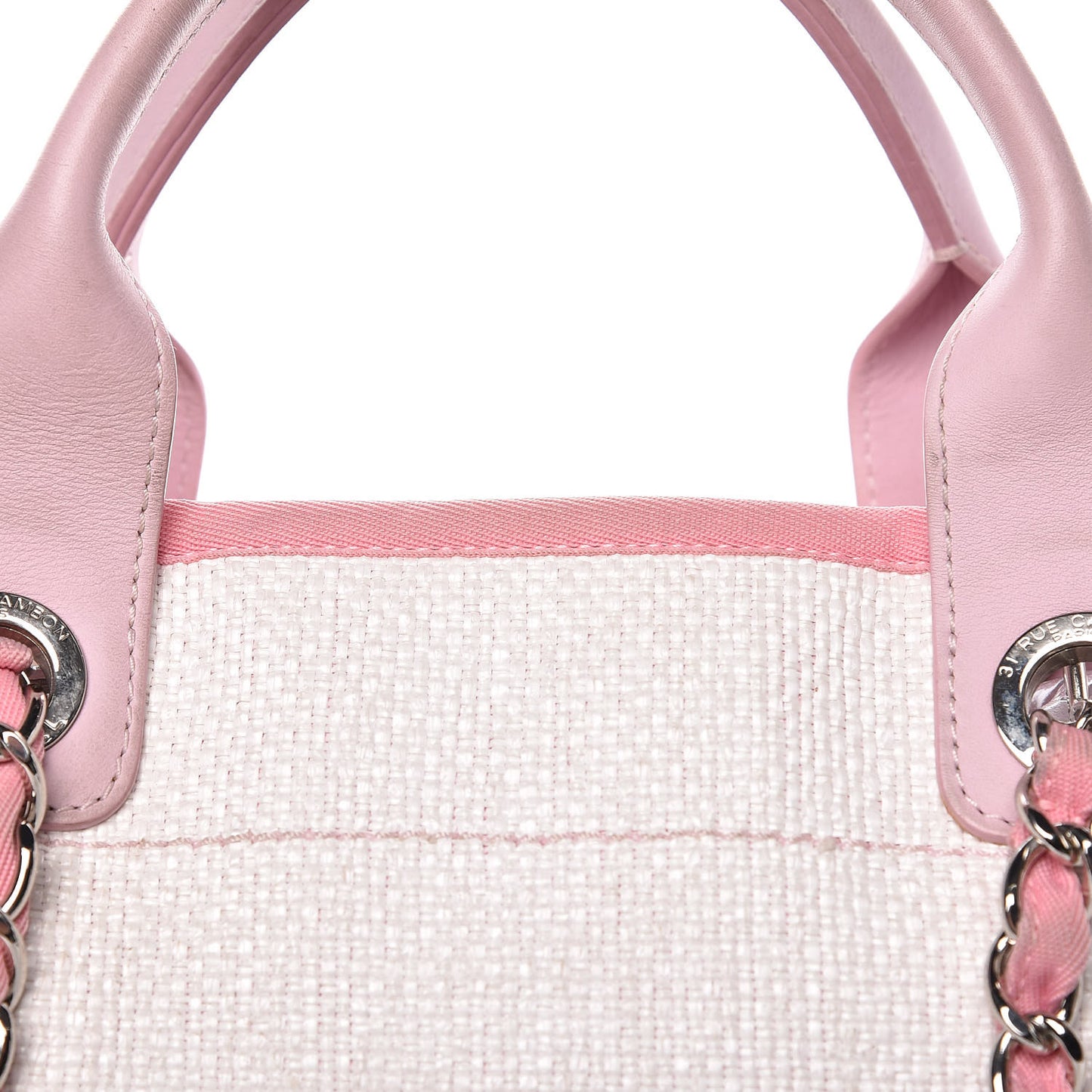 Woven Straw Raffia Large Deauville Tote Pink