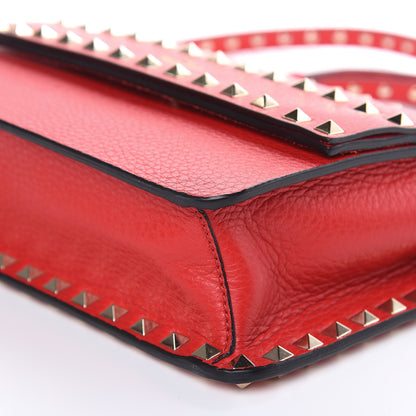 Valentino Garavani Pebbled Calfskin Rockstud Side Slip Crossbody Rouge Pur 9 of 9