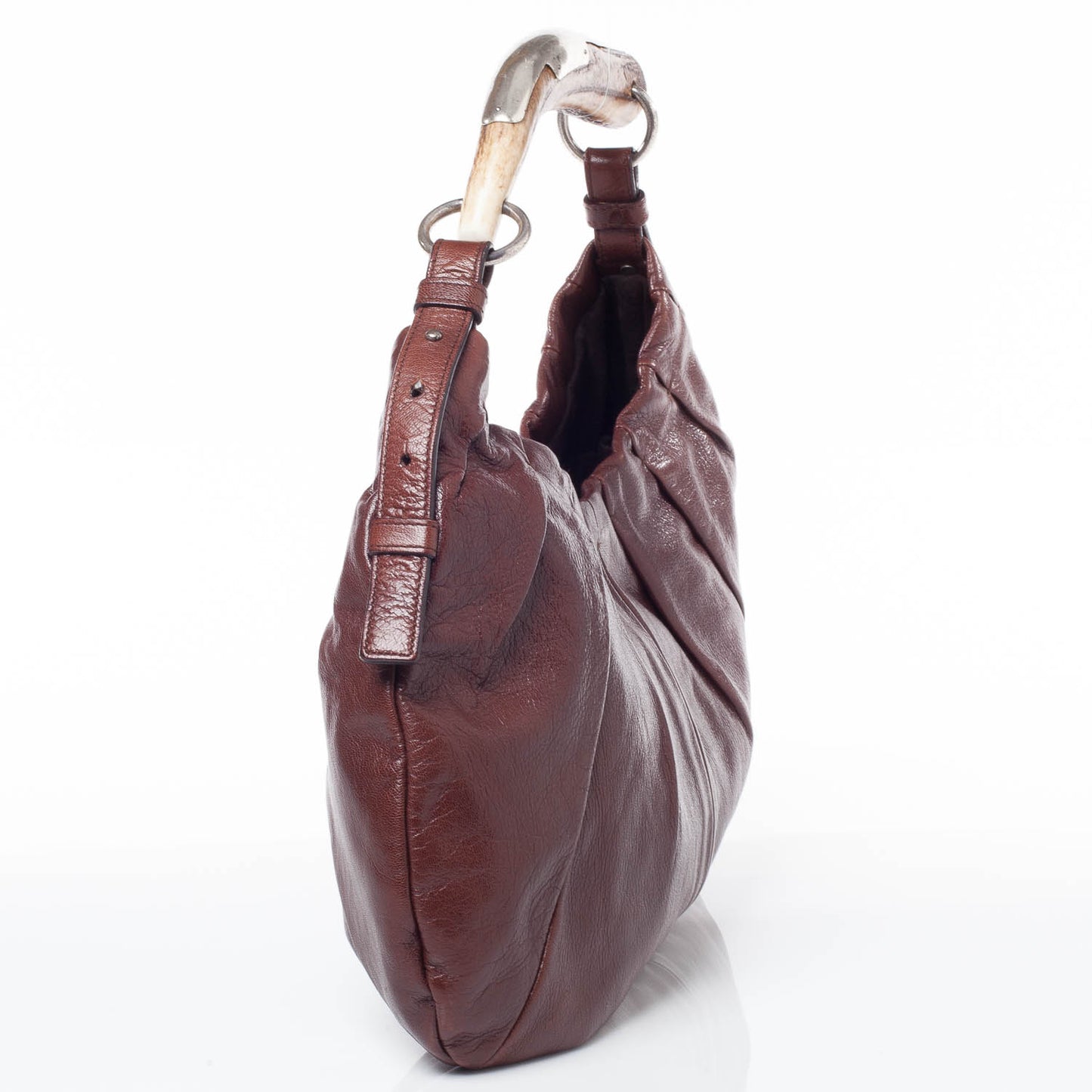 Leather Mombasa Horn Bag Brown