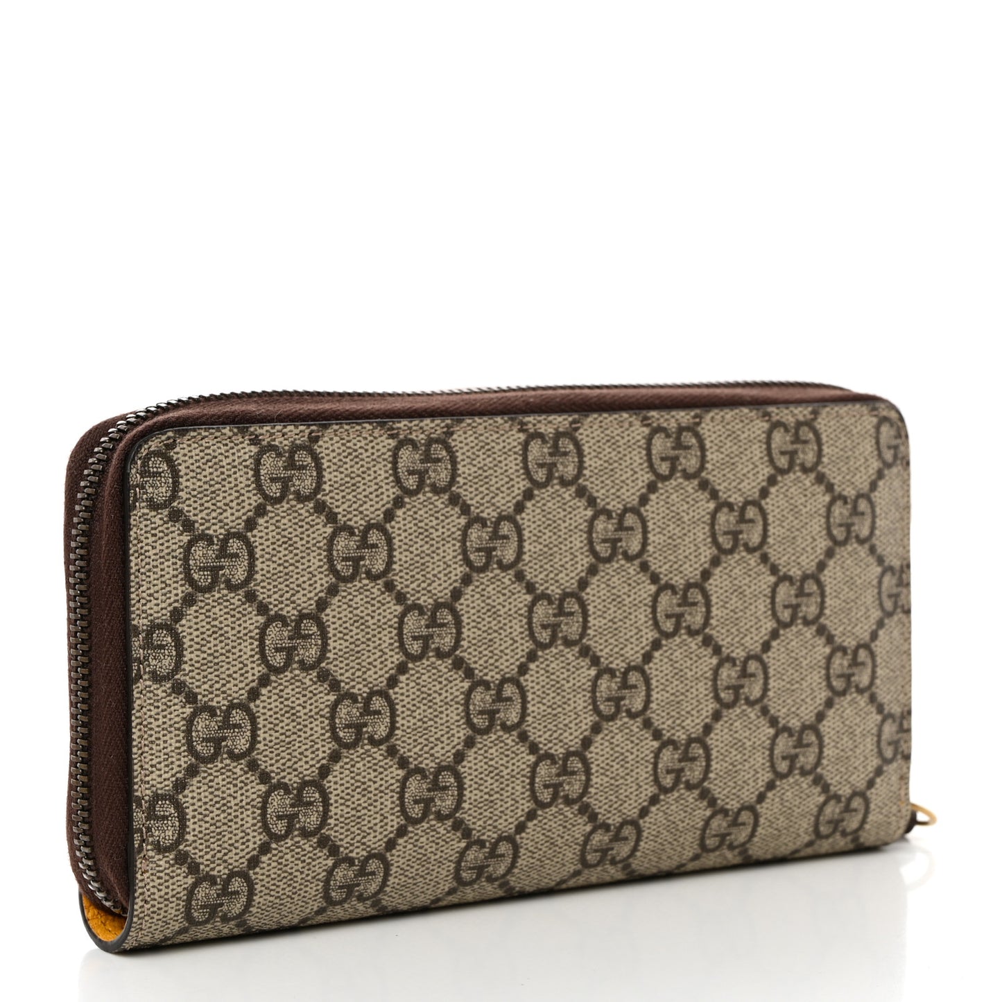 GG Supreme Monogram Neo Vintage Zip Around Wallet Beige Crop New Acero