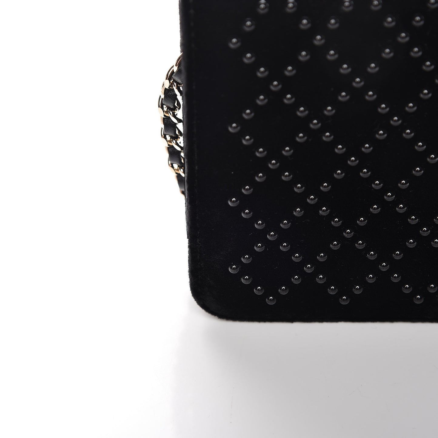 Velvet Studded Wallet On Chain WOC Black