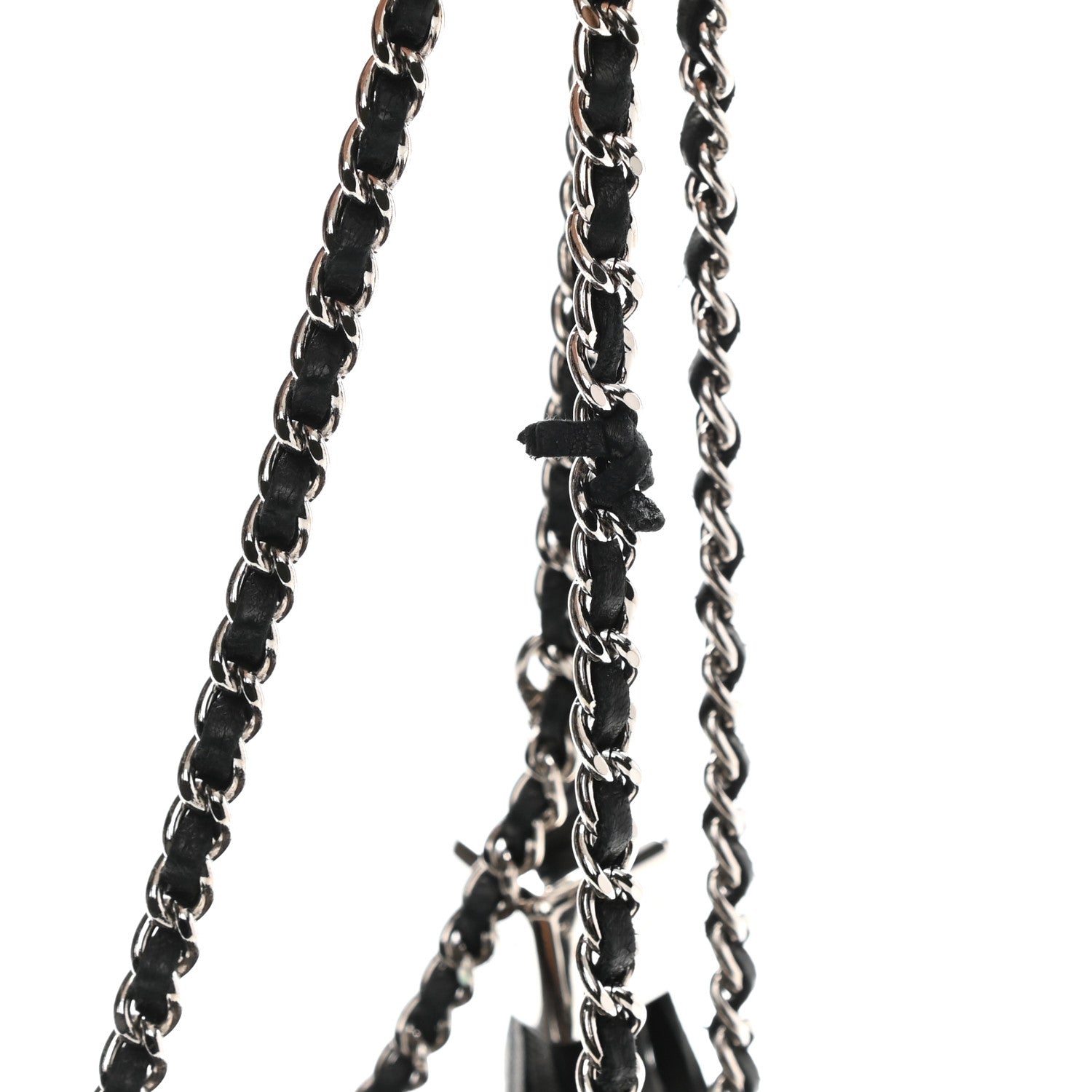 Chanel Lambskin Satin Reversible Sac Cordon Black 9 of 9