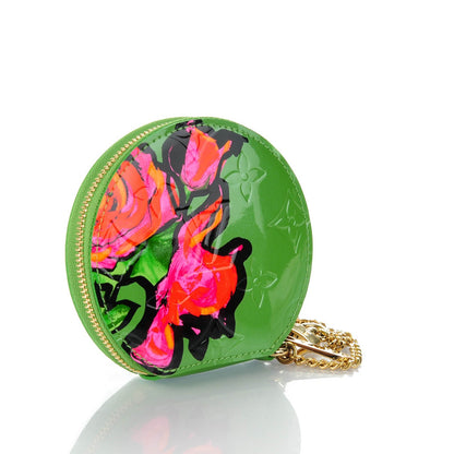 Louis Vuitton Vernis Roses Chapeau Coin Purse Vert Tonic 3 of 7