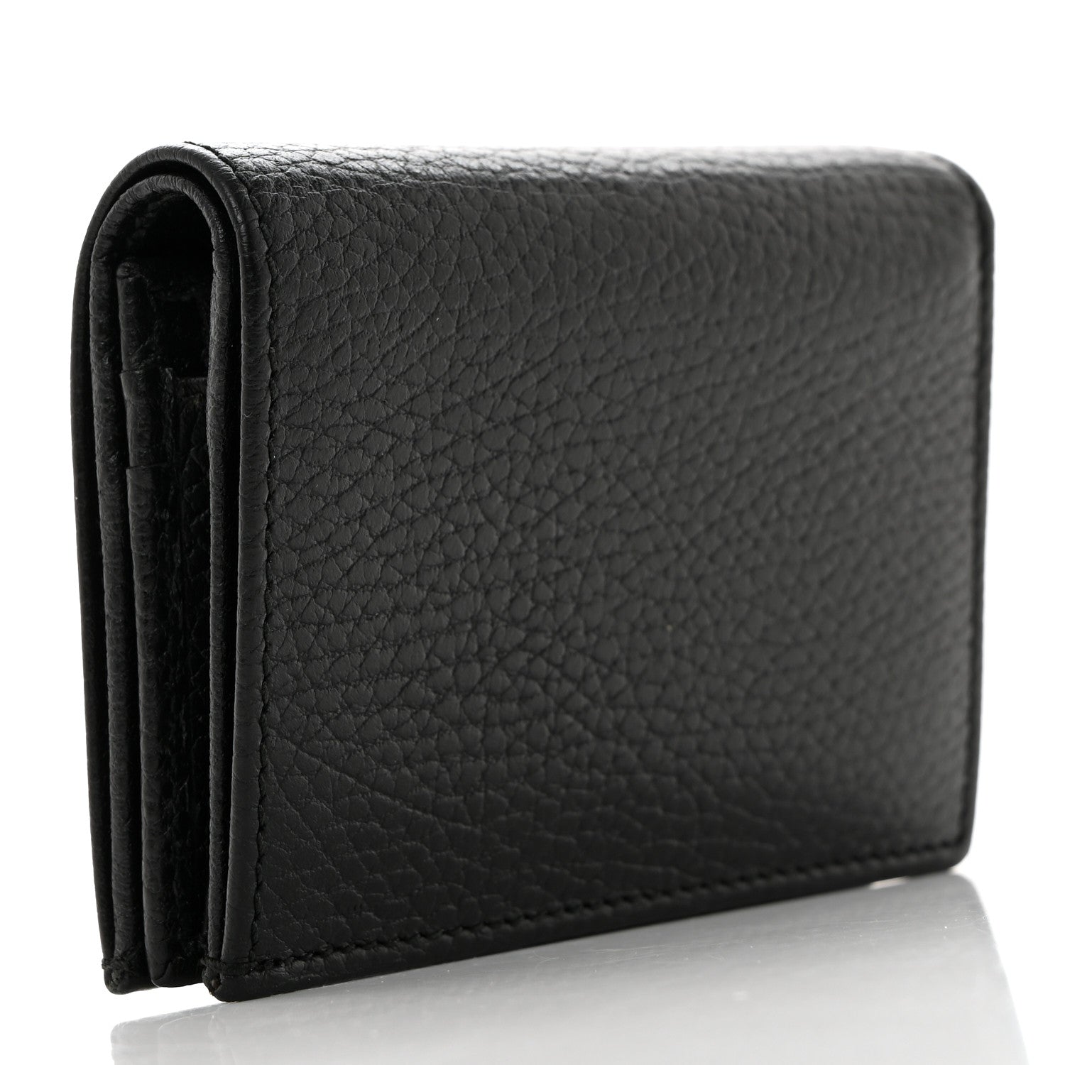 Gucci Pebbled Calfskin Butterfly Card Case Black 3 of 8