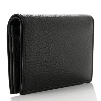 Gucci Pebbled Calfskin Butterfly Card Case Black 3 of 8