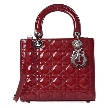 Christian Dior Patent Cannage Medium Lady Dior Red 1 of 10