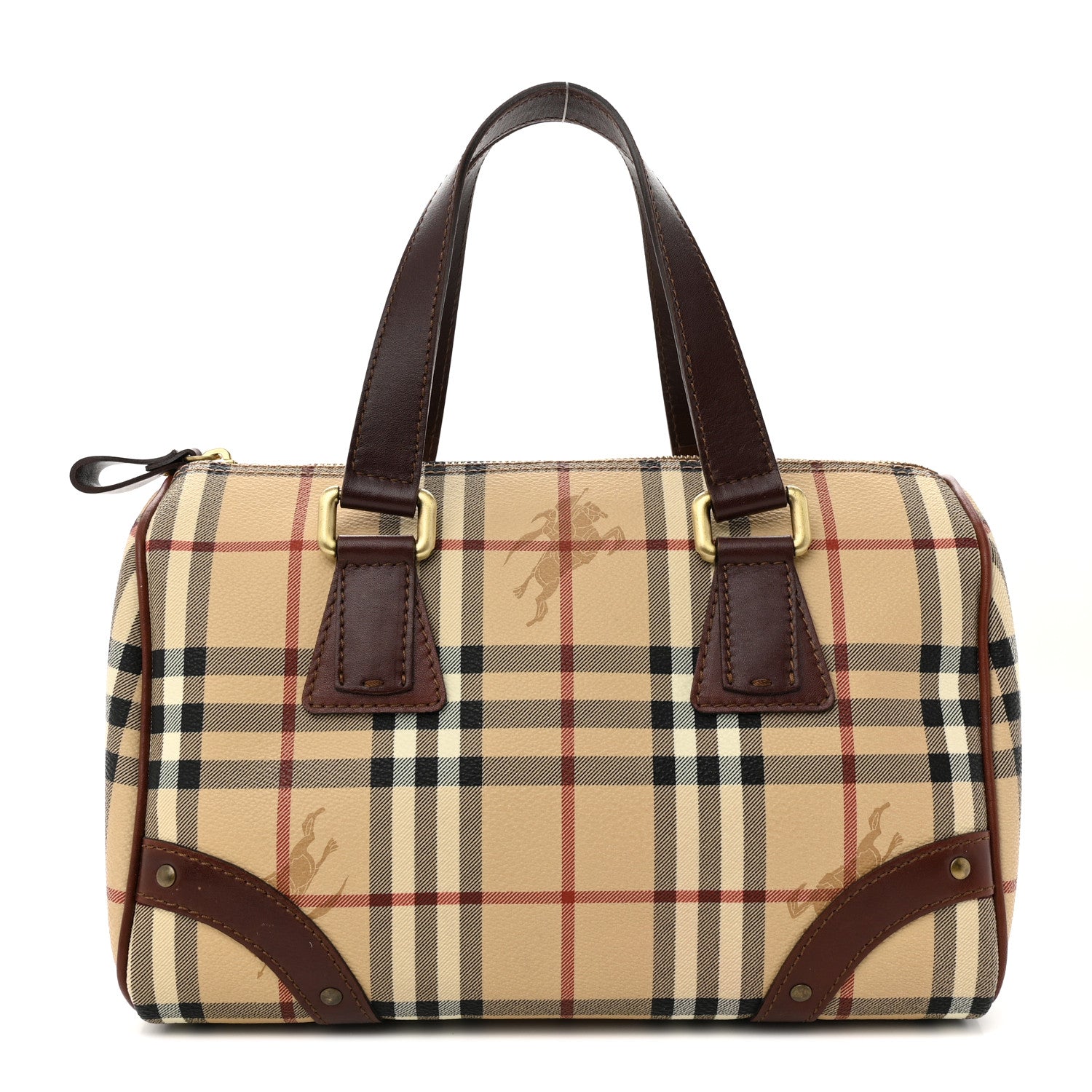 Burberry Haymarket Check Studded Bowler Brown 1 of 11