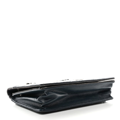 Chanel Calfskin Quilted Ballerine Flap Black Blue 4 of 13