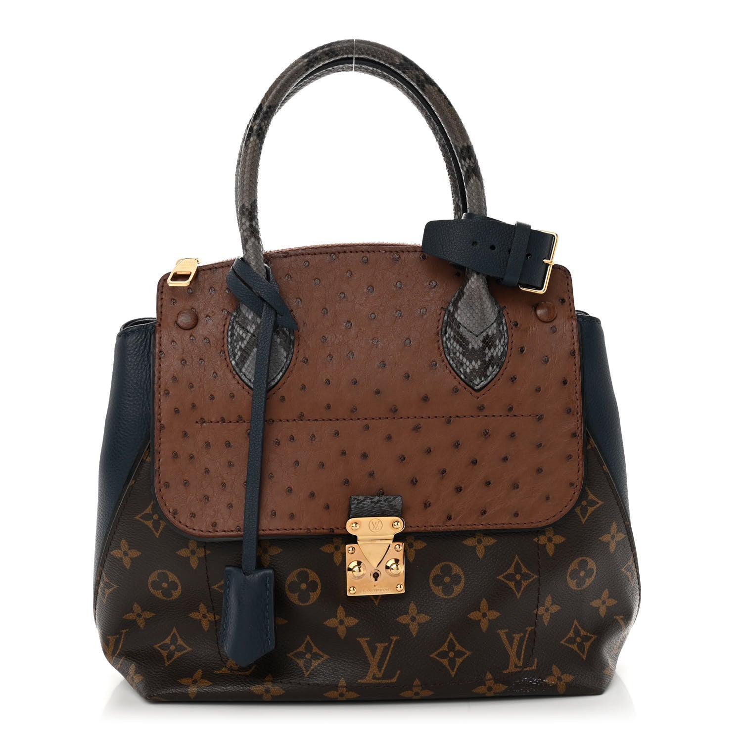 Louis Vuitton Monogram Ostrich Python Majestueux PM Blue 1 of 9