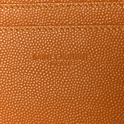 Saint Laurent Grain De Poudre Chevron Monogram Large Bill Pouch Senape Yellow 8 of 10