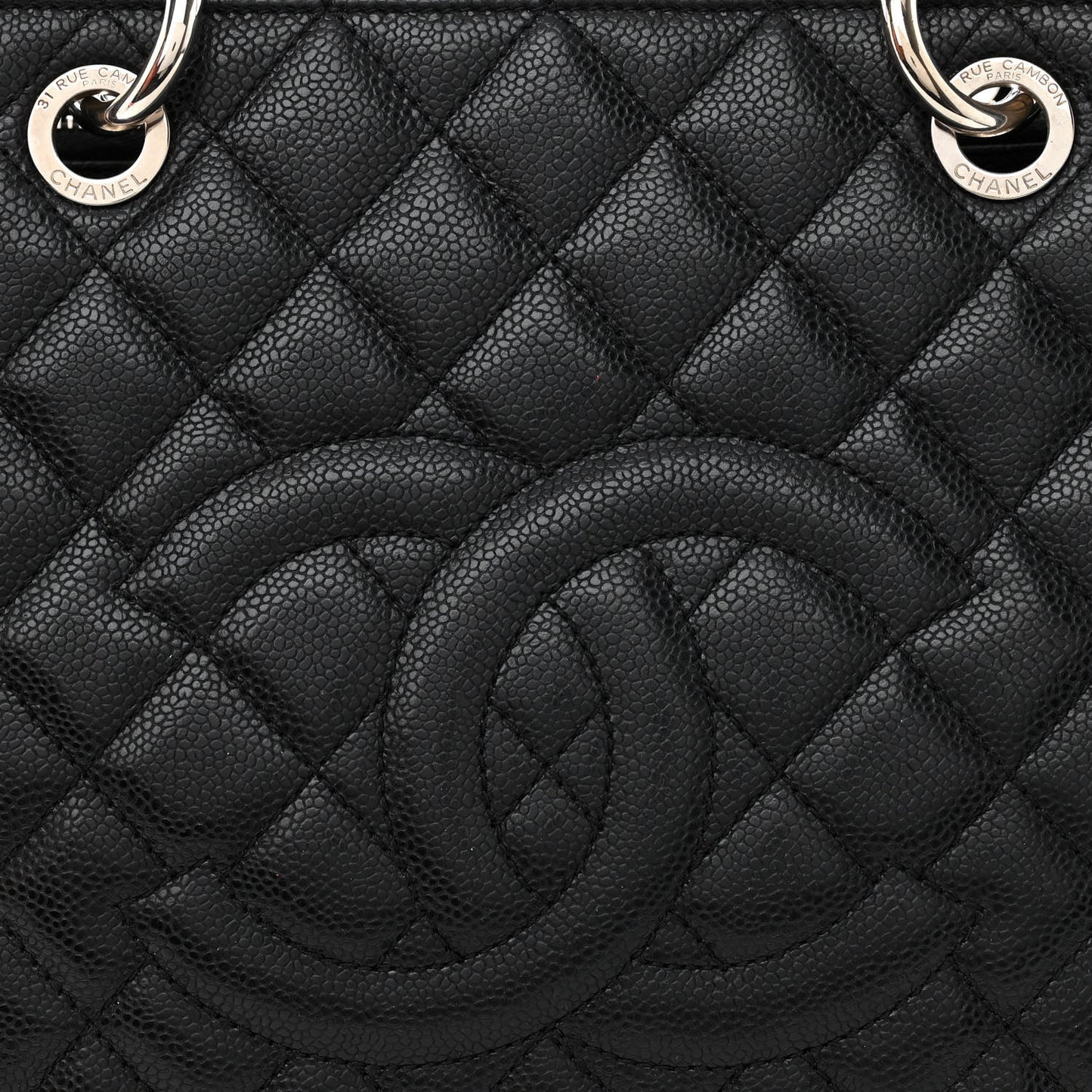 Caviar Quilted Grand Shopping Tote GST Black
