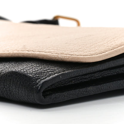 Miu Miu Goatskin Madras Bi-Color Wallet On Chain Beige Black 8 of 8