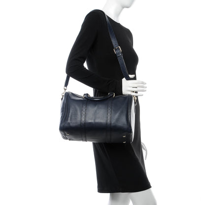 Gucci Calfskin Microguccissima Trim Medium Joy Boston Navy Blue 2 of 15