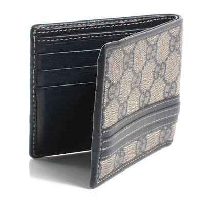 Gucci GG Supreme Monogram Web Bi-Fold Wallet Navy 3 of 7
