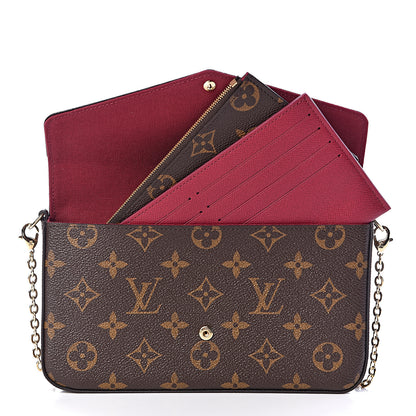 Louis Vuitton Monogram Pochette Felicie Chain Wallet Fuchsia 10 of 14