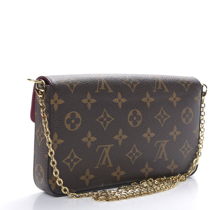 Louis Vuitton Monogram Pochette Felicie Chain Wallet Fuchsia 2 of 9