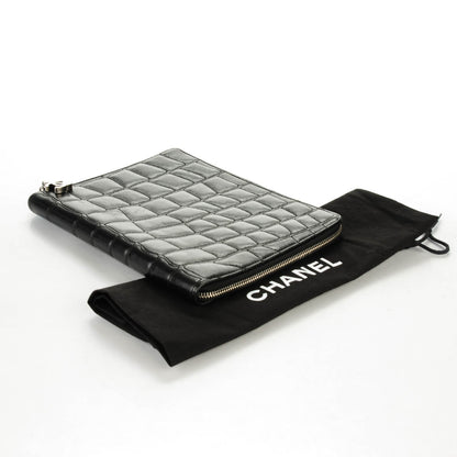 Chanel Calfskin Coco's Croc Zip Around Notebook Cover Black 4 of 8
