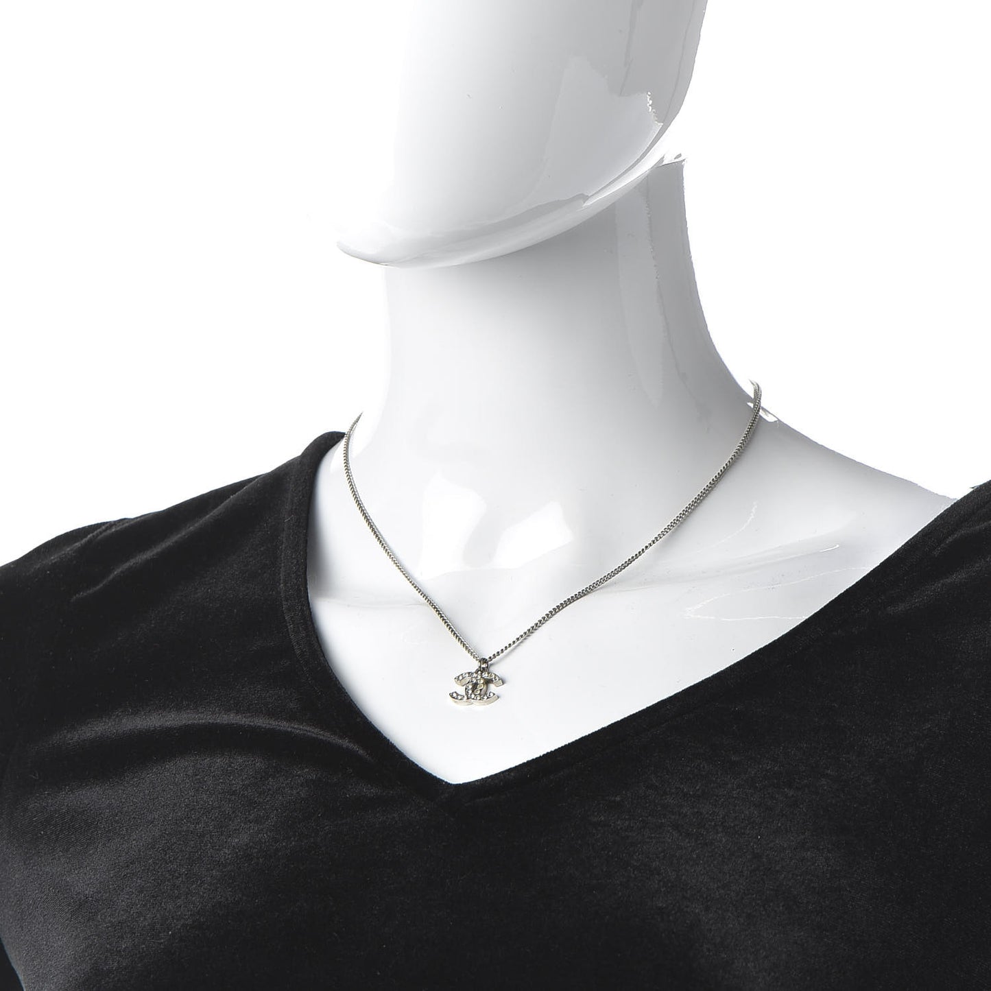 Crystal Timeless CC Necklace Silver
