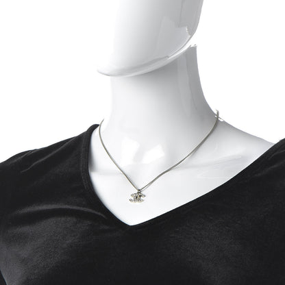 Chanel Crystal Timeless CC Necklace Silver 2 of 7