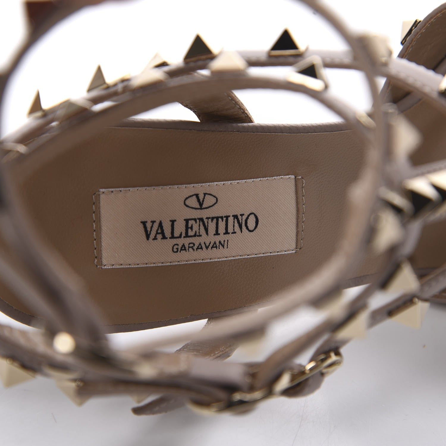 Valentino Garavani Calfskin Nappa Rockstud Ankle Strap 65mm Pumps 35.5 Amadeus Poudre 7 of 8