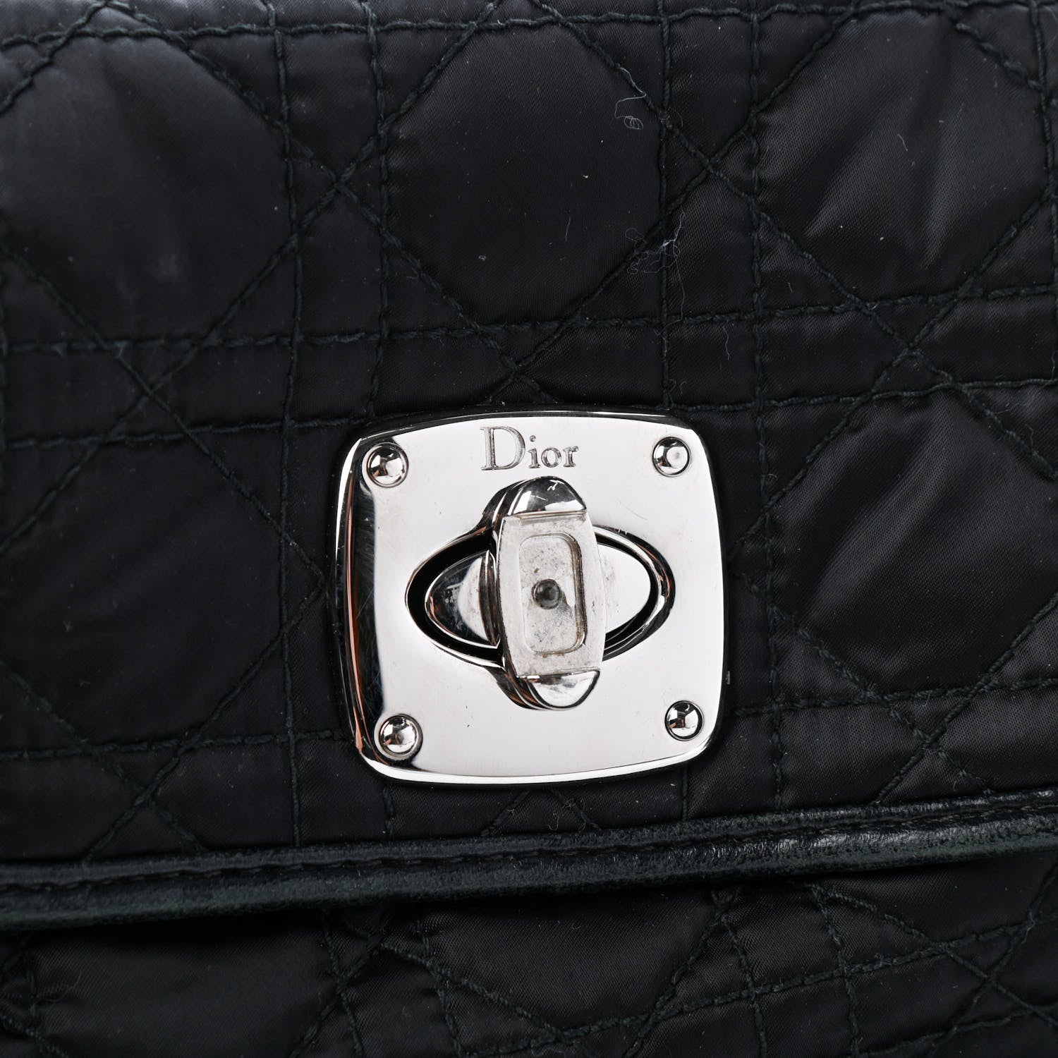 Christian Dior Satin Cannage Charming Lock Flap Shoulder Bag Black 10 of 10