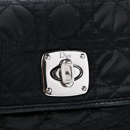 Christian Dior Satin Cannage Charming Lock Flap Shoulder Bag Black 10 of 10
