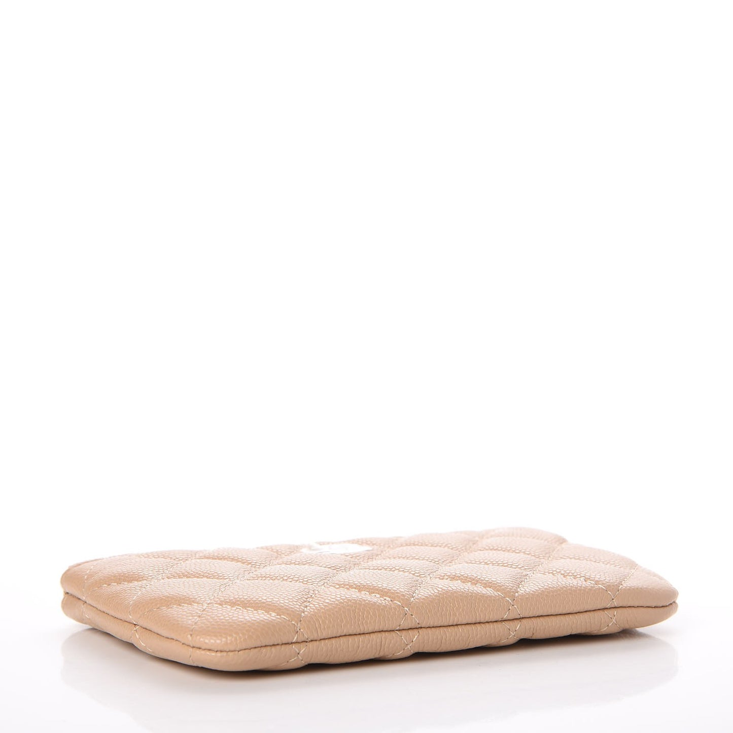 Caviar Quilted Small Cosmetic Case Beige