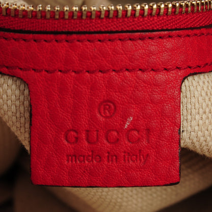 Gucci Pebbled Calfskin Medium Soho Shoulder Bag Red 6 of 10