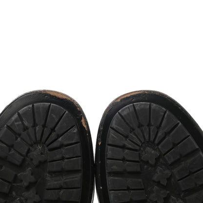 Chanel Metallic Grained Calfskin Patent Cap Toe Combat Short Boots 37.5 Dark Silver 13 of 15