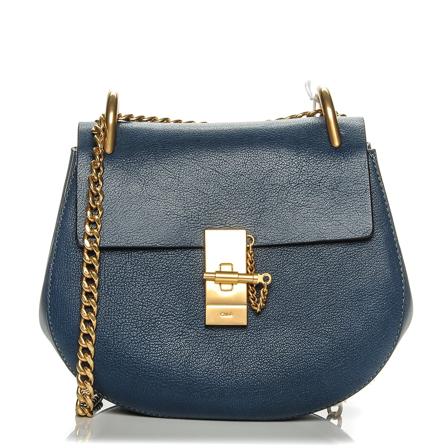Goatskin Drew Shoulder Bag Denim Blue