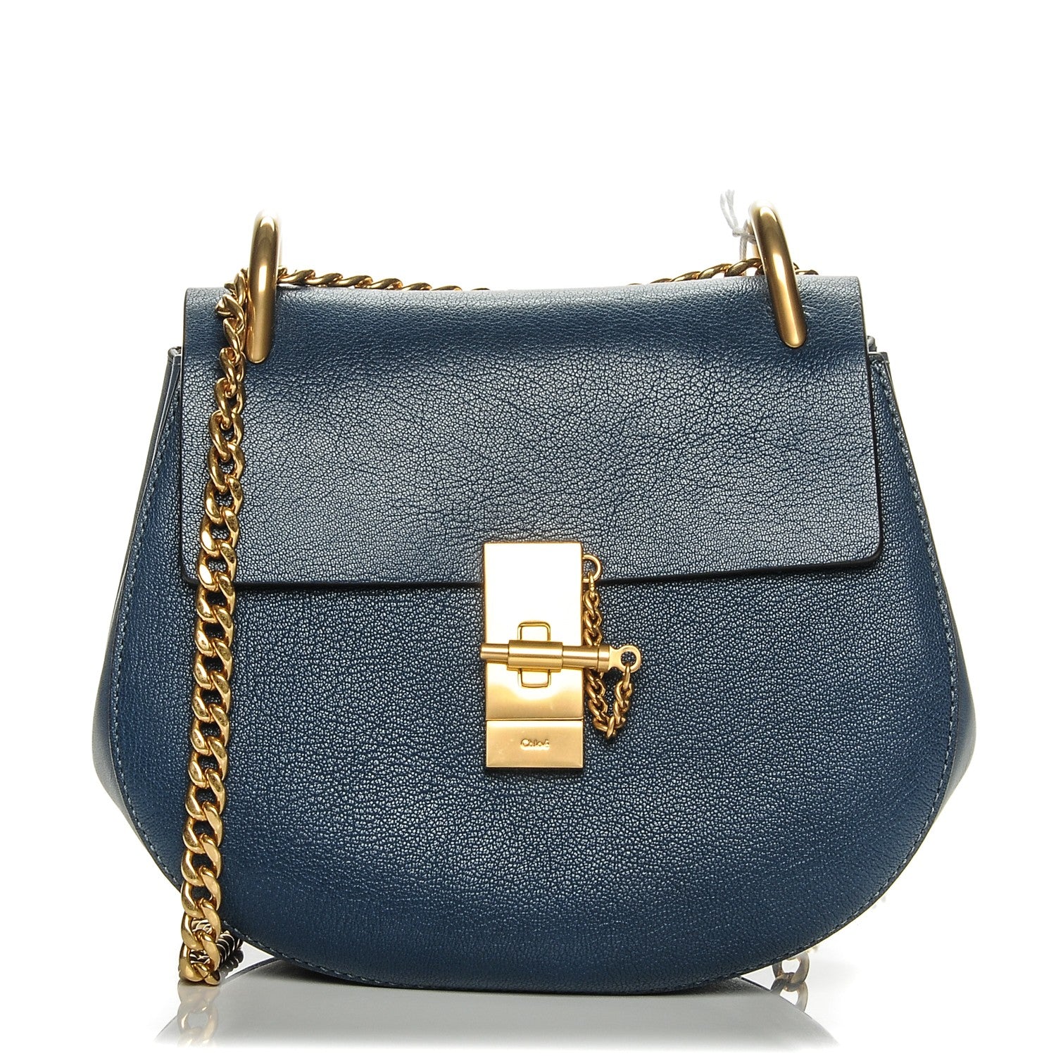 Chloe Goatskin Drew Shoulder Bag Denim Blue 1 of 7