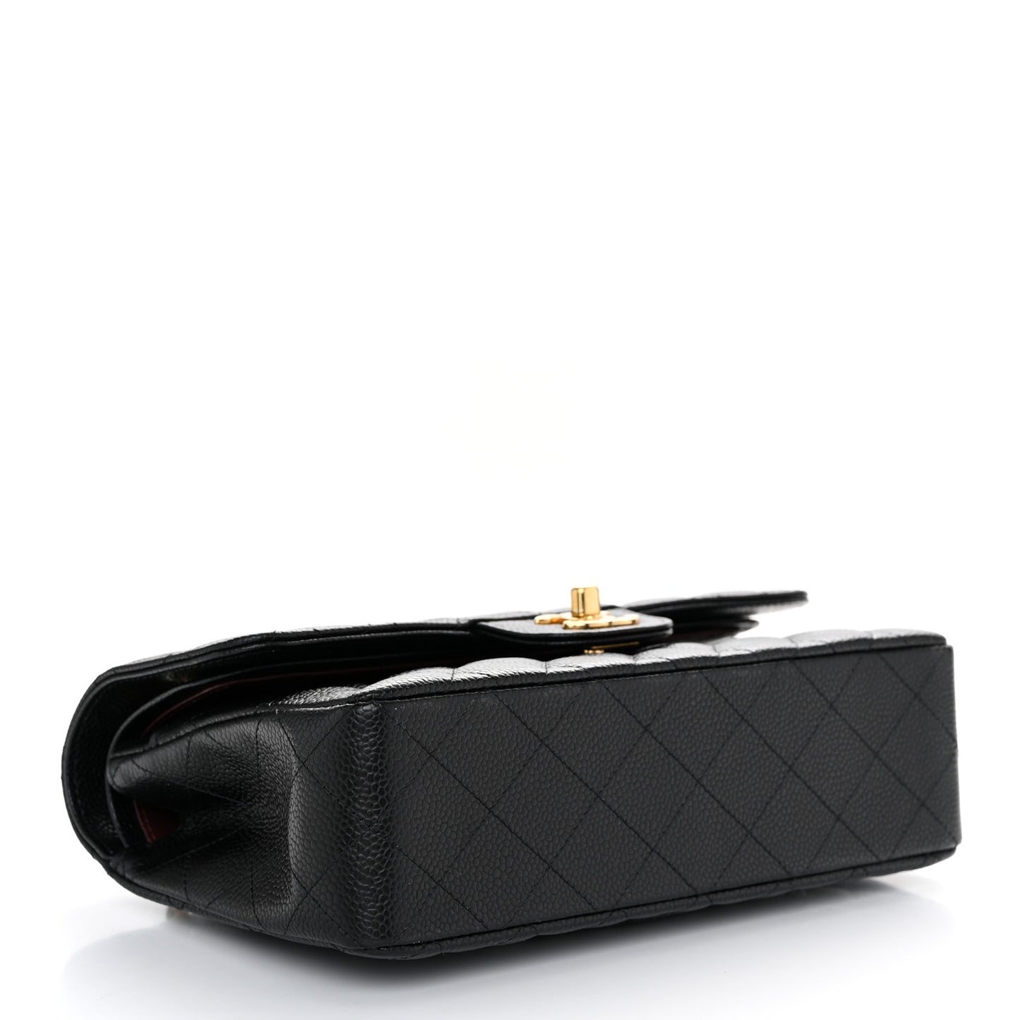 Caviar Quilted Small Double Flap Black