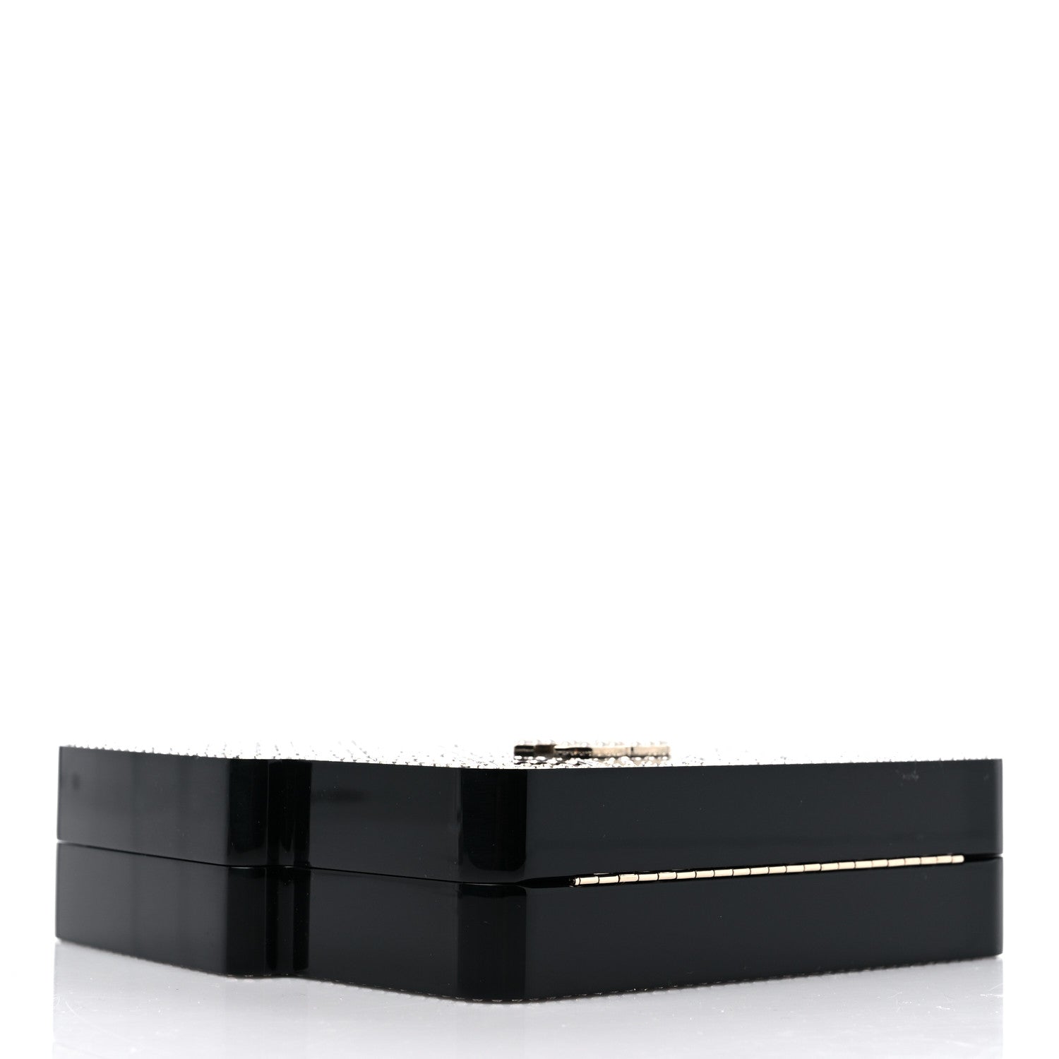 Chanel Plexiglass Crystal Quilted Minaudiere Clutch Black White 4 of 10