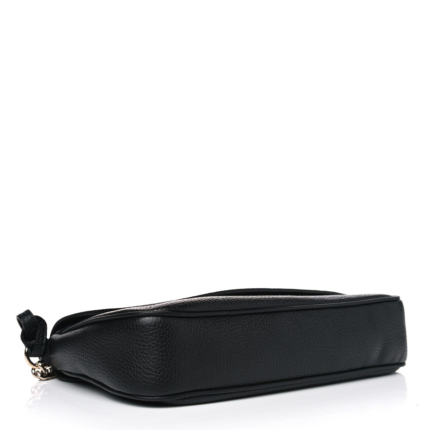 Pebbled Calfskin Medium Soho Flap Crossbody Black
