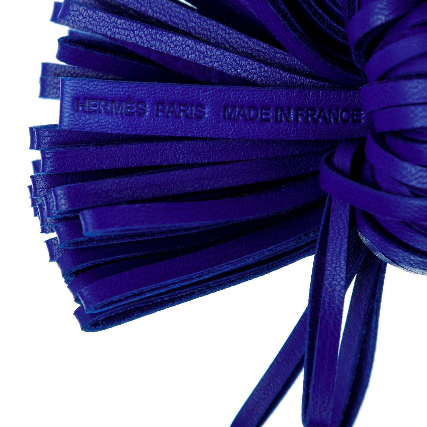 Lambskin Carmen Tassel Key Holder Bleu Electrique